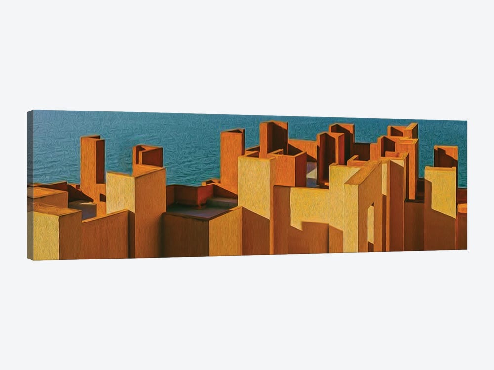 Orange Architecture Of The Sea by Ievgeniia Bidiuk 1-piece Canvas Wall Art