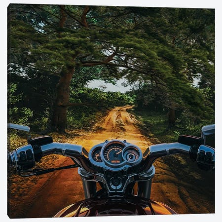 A Motorcycle On A Sand Road In Africa Canvas Print #IVG762} by Ievgeniia Bidiuk Canvas Art Print