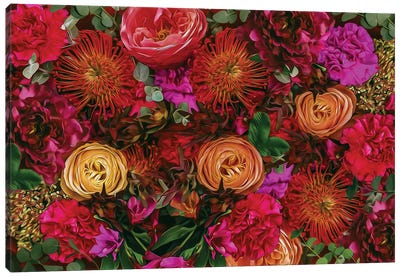 Autumn Flower Bouquet Canvas Art Print - Ievgeniia Bidiuk
