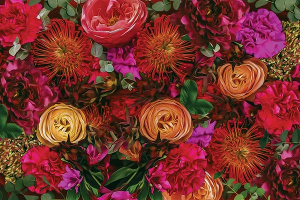 Ievgeniia Bidiuk: Autumn Flower Bouquet by Ievgeniia Bidiuk