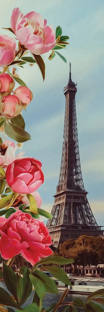 Pink Peonies And Paris by Ievgeniia Bidiuk acrylic art print