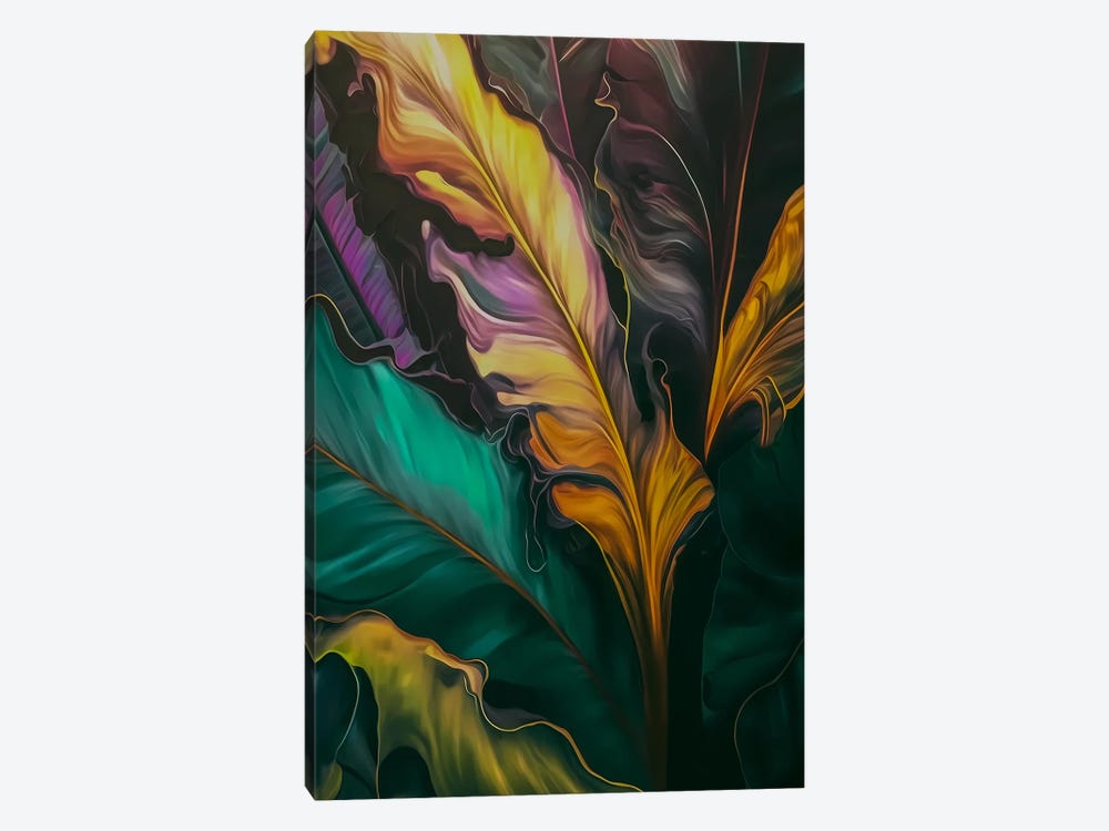 Abstraction Of Palm Leaves. by Ievgeniia Bidiuk 1-piece Canvas Art Print