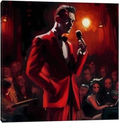 Singer Of A Jazz Club. Canvas Art Print - Ievgeniia Bidiuk