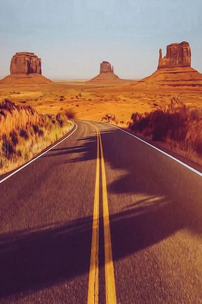 Ievgeniia Bidiuk: A Road In The Texas Desert by Ievgeniia Bidiuk