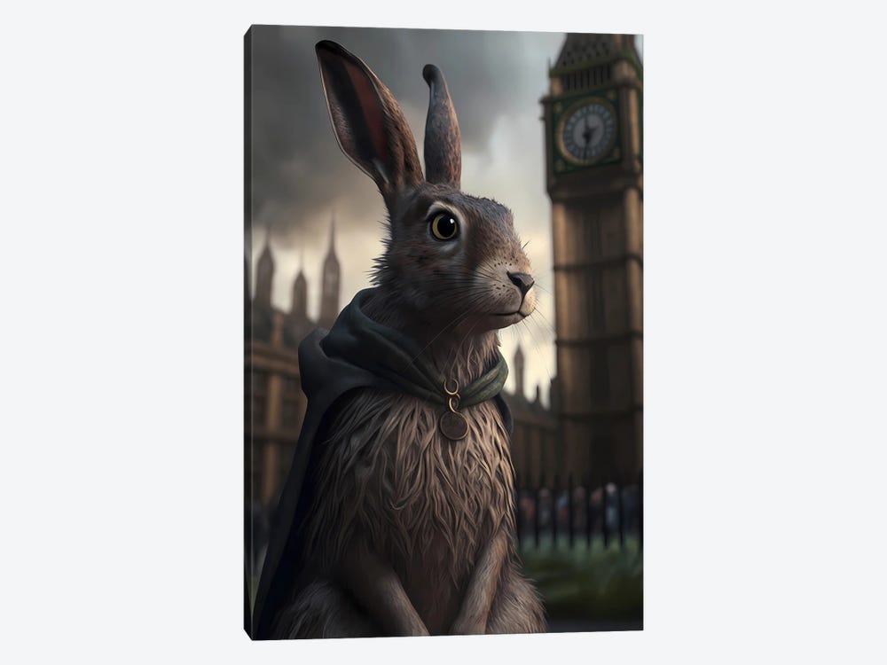 A Rabbit In London. by Ievgeniia Bidiuk 1-piece Canvas Art