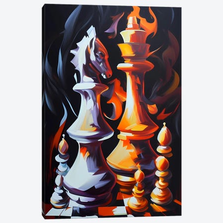 Abstract Of Chess Pieces. Canvas Print #IVG843} by Ievgeniia Bidiuk Canvas Art