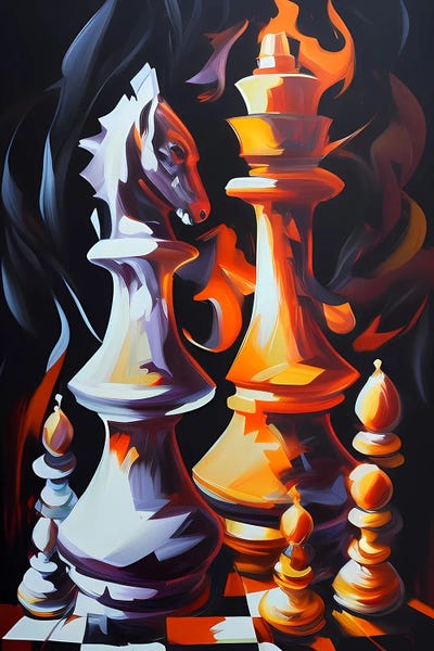 Cards & Board Games: Abstract Of Chess Pieces. by Ievgeniia Bidiuk