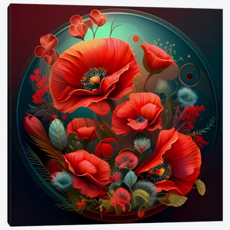 Poppies. Canvas Print #IVG848} by Ievgeniia Bidiuk Canvas Art