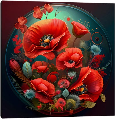 Poppies. Canvas Art Print - Ievgeniia Bidiuk