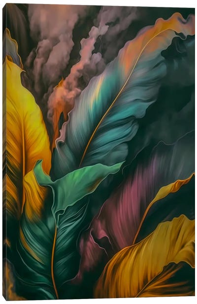 Abstraction Of Strelitzia Leaves. Canvas Art Print - Ievgeniia Bidiuk
