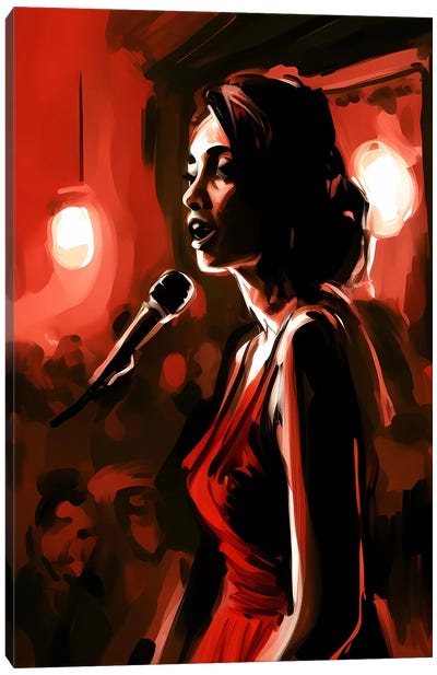 She Was A Jazz Singer. Canvas Art Print - Jazz Art