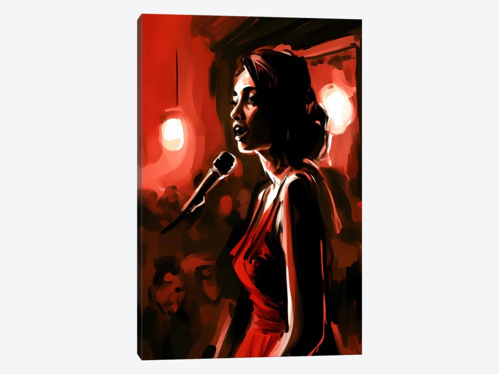 She Was A Jazz Singer. by Ievgeniia Bidiuk 1-piece Canvas Artwork