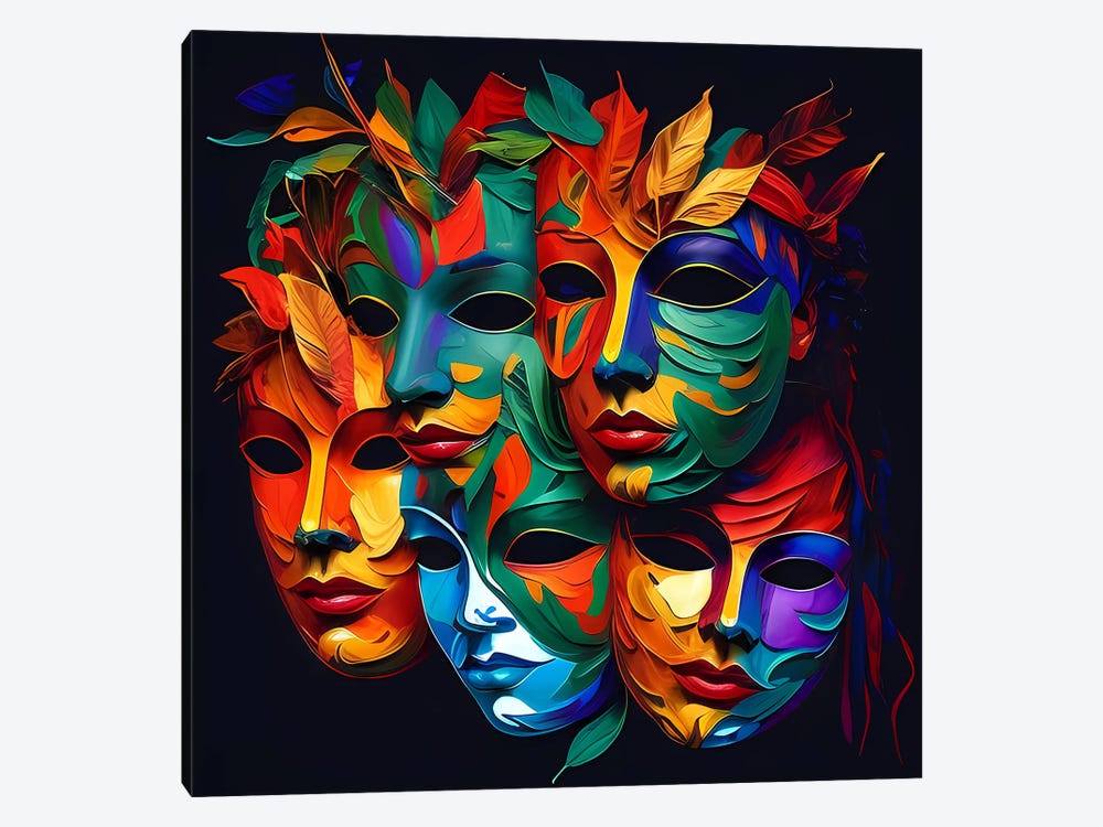 Abstraction Of Masks. by Ievgeniia Bidiuk 1-piece Canvas Art Print