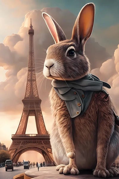 Ievgeniia Bidiuk: Hare In Paris. by Ievgeniia Bidiuk