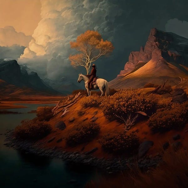 Horseback: Sunset In The Texas Countryside. by Ievgeniia Bidiuk