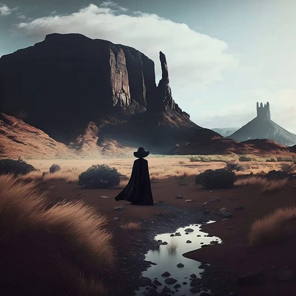 Ievgeniia Bidiuk: The Dark Knight In The Texas Desert. by Ievgeniia Bidiuk