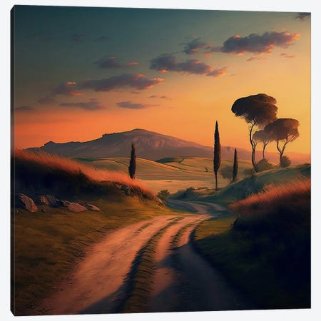Sunset In Tuscany. Canvas Print #IVG860} by Ievgeniia Bidiuk Canvas Art