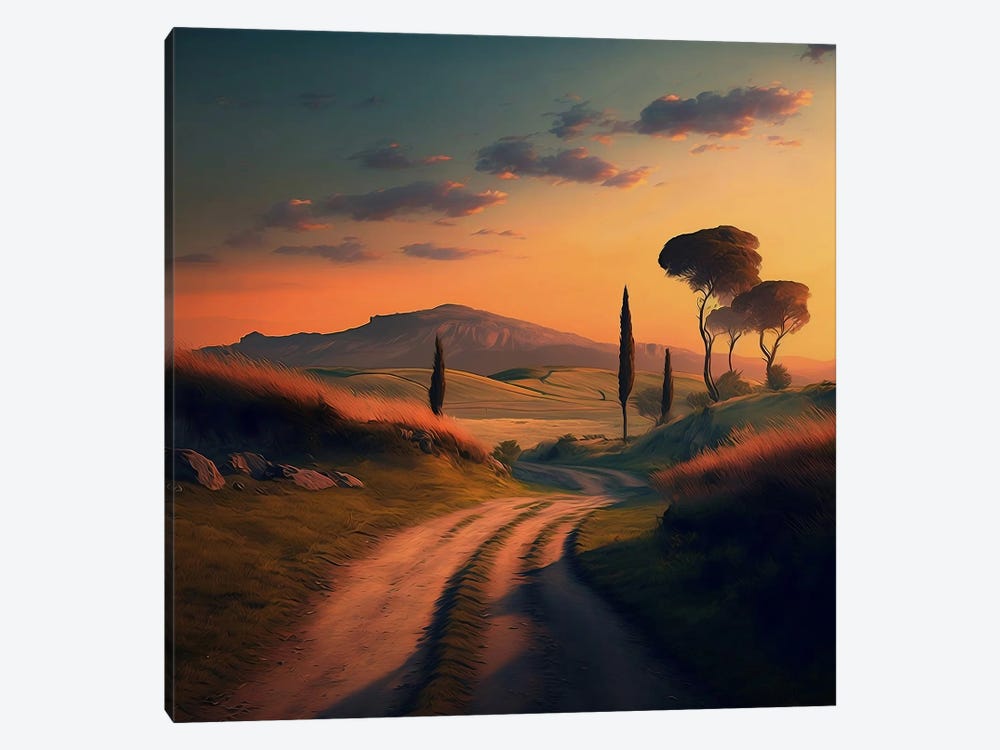 Sunset In Tuscany. by Ievgeniia Bidiuk 1-piece Art Print