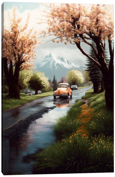 Spring Morning Of A Traveler. Canvas Art Print - Ievgeniia Bidiuk
