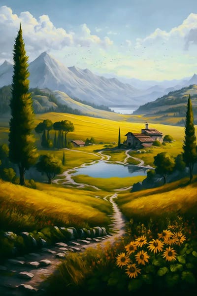 House In The Carpathians. by Ievgeniia Bidiuk canvas print