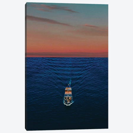 Yacht In The Open Ocean Canvas Print #IVG86} by Ievgeniia Bidiuk Art Print