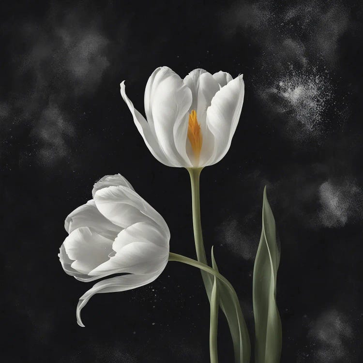 A Pair Of White Tulips