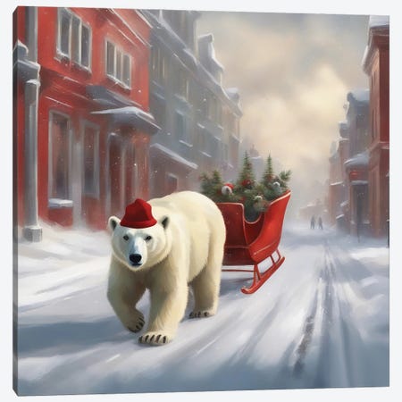 Christmas Bear Canvas Print #IVG914} by Ievgeniia Bidiuk Canvas Art Print