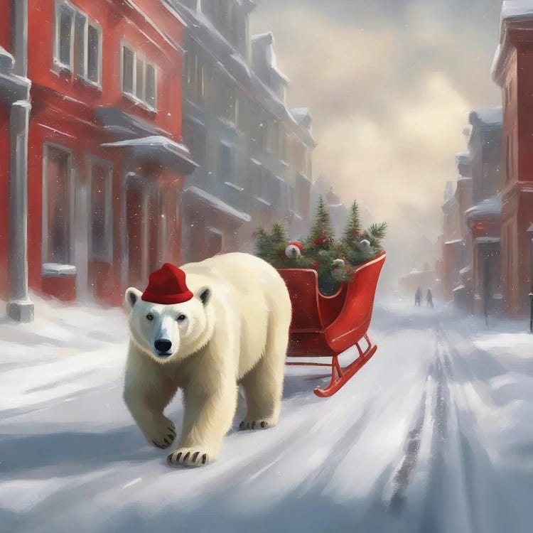 Christmas Bear by Ievgeniia Bidiuk wall art