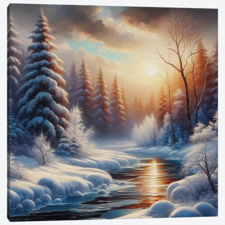 Winter Dawn Canvas Print #IVG920} by Ievgeniia Bidiuk Canvas Art Print