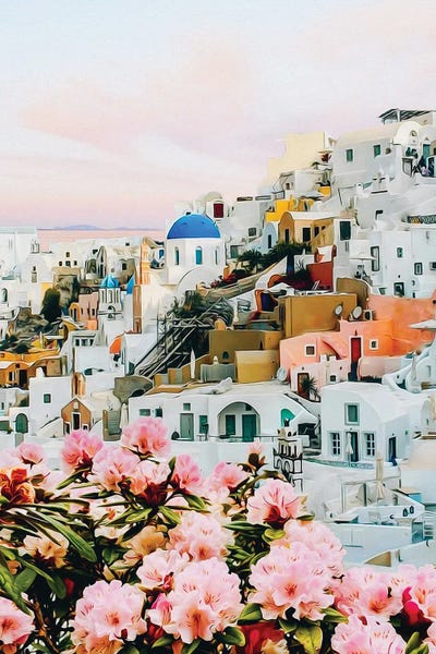 Ievgeniia Bidiuk: Blooming Azalea On The City Greece by Ievgeniia Bidiuk