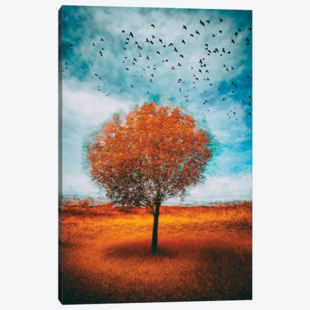 Tree And Birds Canvas Print #IVI103} by Igor Vitomirov Canvas Artwork