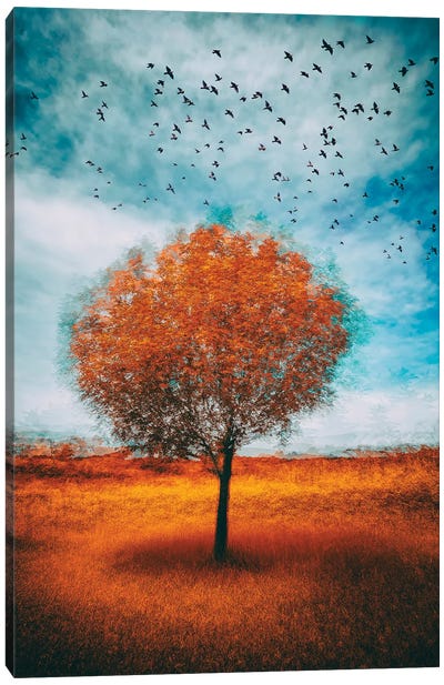 Tree And Birds Canvas Art Print - Igor Vitomirov