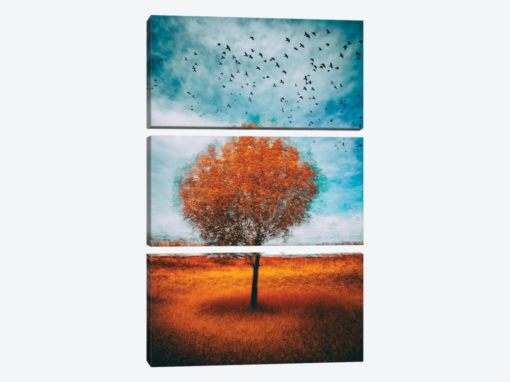 Tree And Birds by Igor Vitomirov 3-piece Canvas Art Print