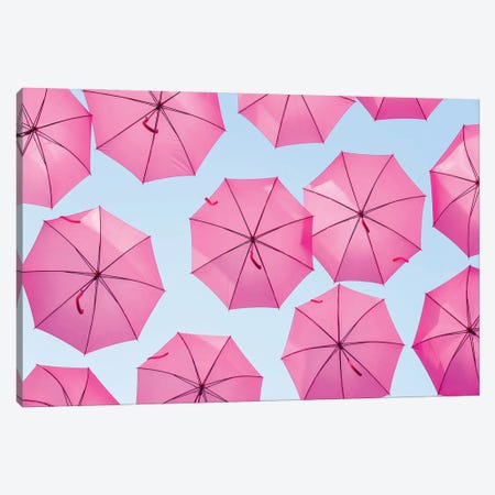 Pink Umbrellas Canvas Print #IVI73} by Igor Vitomirov Canvas Art Print