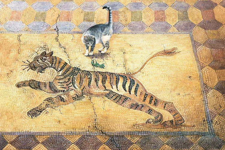 Cat With Lizard And Tiger