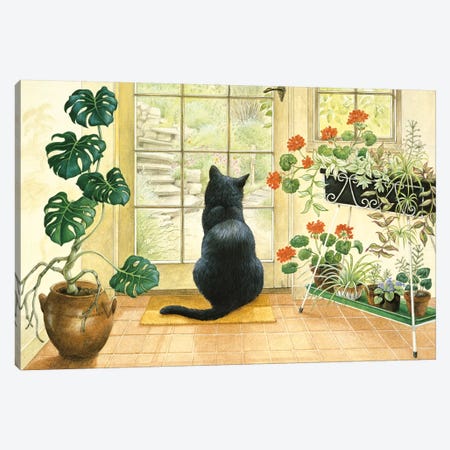 Chesterton At The Back Door Canvas Print #IVR11} by Ivory Cats Canvas Wall Art