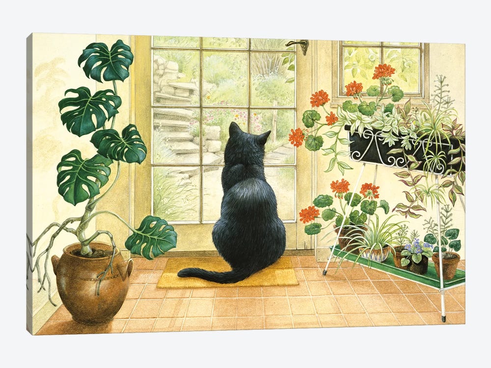 Chesterton At The Back Door by Ivory Cats 1-piece Canvas Art Print