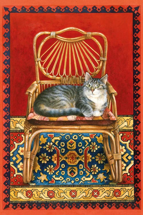 Gemma On Cane Chair by Ivory Cats wall art