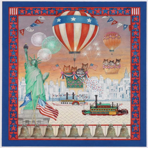 Hot Air Balloons: July 4th With Lesley's Cats by Ivory Cats