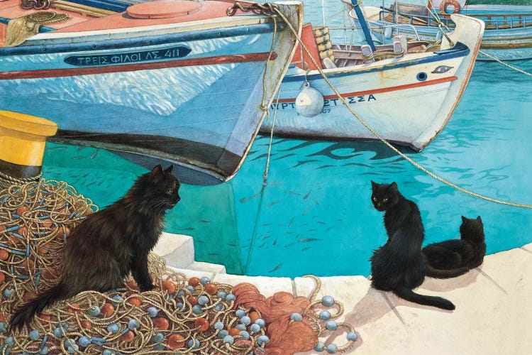 Looking At The Fish by Ivory Cats wall art