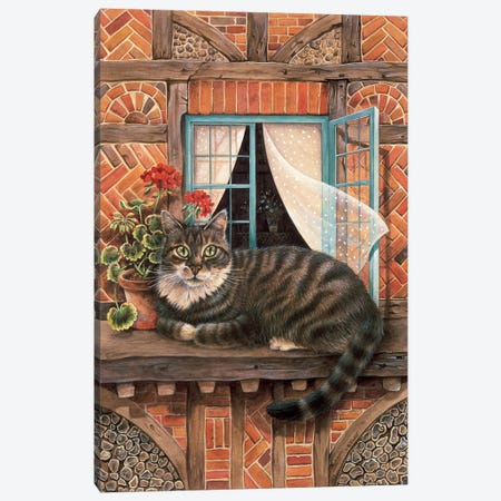 Malteazer At The Window Canvas Print #IVR25} by Ivory Cats Canvas Wall Art