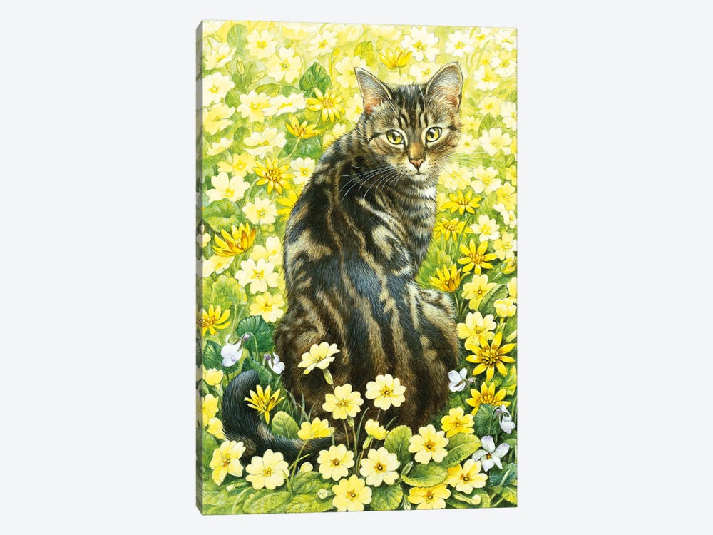 Octopussy In Spring Flowers by Ivory Cats 1-piece Canvas Wall Art
