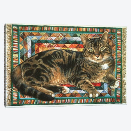 Octopussy On Triangles Canvas Print #IVR39} by Ivory Cats Canvas Wall Art