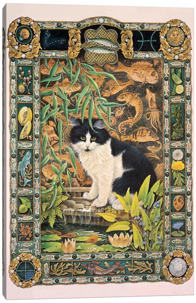 Pisces - Angel Canvas Art Print - Ivory Cats