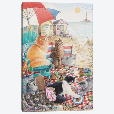 Summer Picnic With Dandelion Zelly & Mumu Canvas Print #IVR47} by Ivory Cats Canvas Artwork
