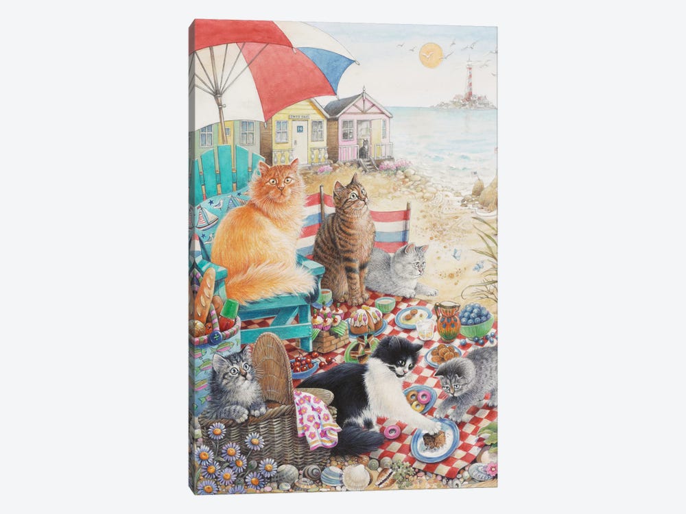 Summer Picnic With Dandelion Zelly & Mumu by Ivory Cats 1-piece Canvas Artwork