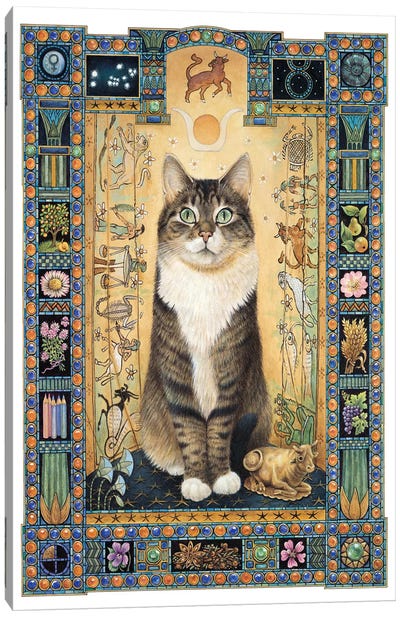 Taurus - Gemma Canvas Art Print - Tabby Cat Art