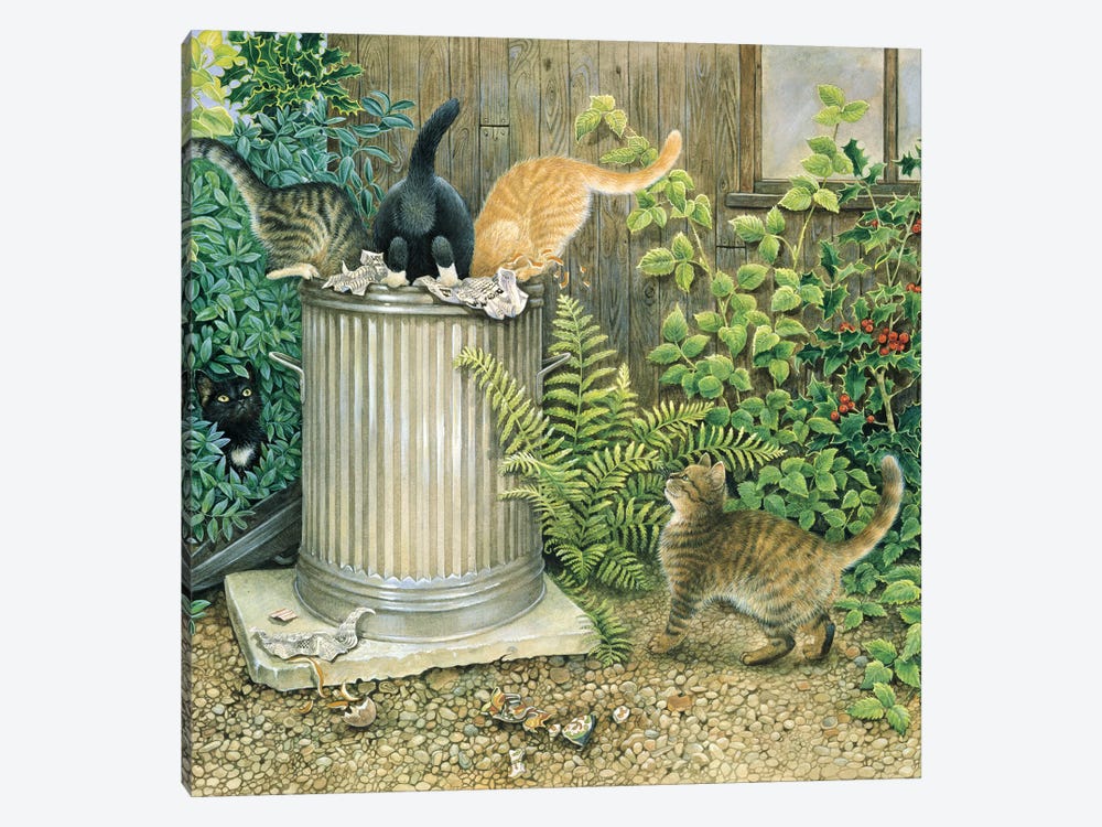 Teamwork In A Neighbouring Dustbin by Ivory Cats 1-piece Canvas Artwork