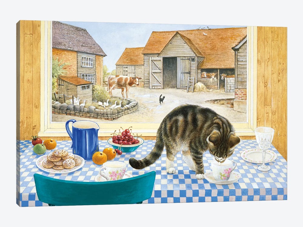 Twiglet On The Table by Ivory Cats 1-piece Canvas Artwork