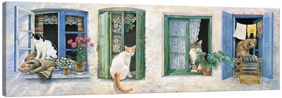 Two Greek Cats Canvas Art Print - Ivory Cats